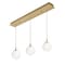 Afx Loretto 3 Light Linear Pendant, Medium Base 120V, Satin Brass LRTP07MBSBLNR3 - alternate 1